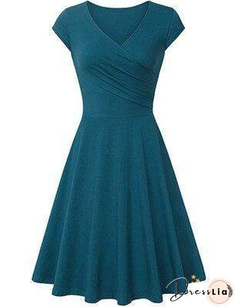 Summer Dress Women New Green 16 Colors Pleated Dresses Black Plus Size V Neck Fashion Slim Clothing Vestidos Feminina CX800