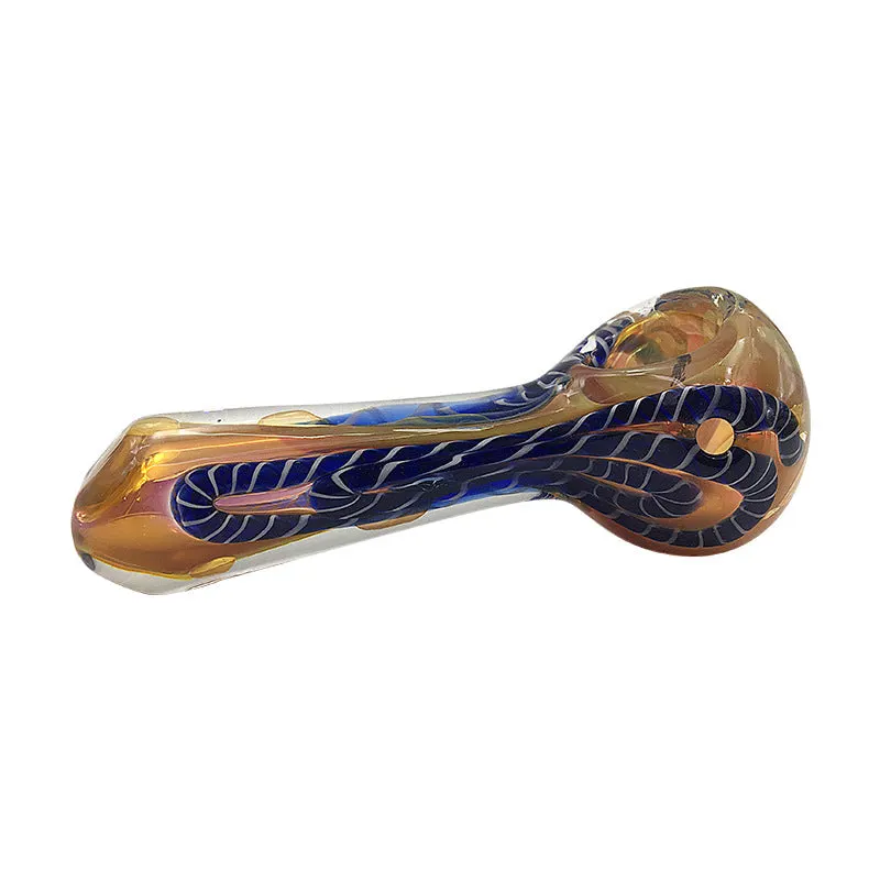 Switchbacks Grain Bowl Spoon Pipe with Spiral Colored