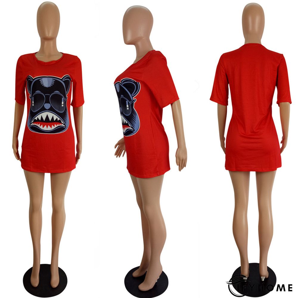 Fashion Personality Cartoon Print T-shirt Dress | IFYHOME