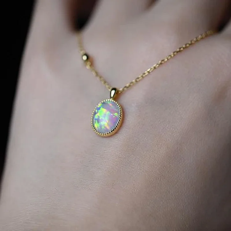 Olivenorma Delicate Natural Opal Necklace