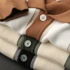 Men's Luxury Business Lapel Color Block Cardigan Sweater