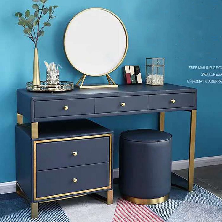 Homemys Makeup Vanity Dresser Table with Seat & Mirror Set