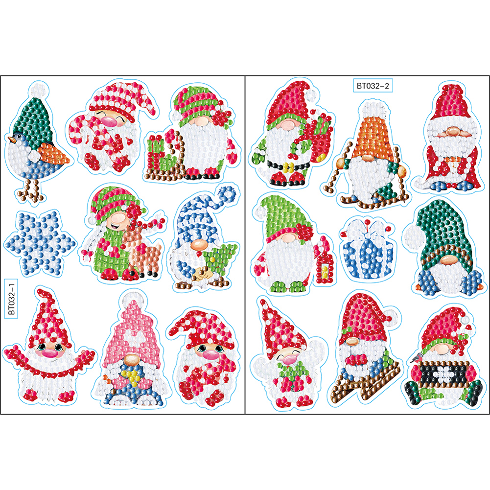 

2pcs Christmas Gnome - 5D DIY Craft Sticker, 501 Original