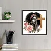 Fille noire priant - perceuse ronde peinture diamant - 45*45cm (foret abdominal partiel)