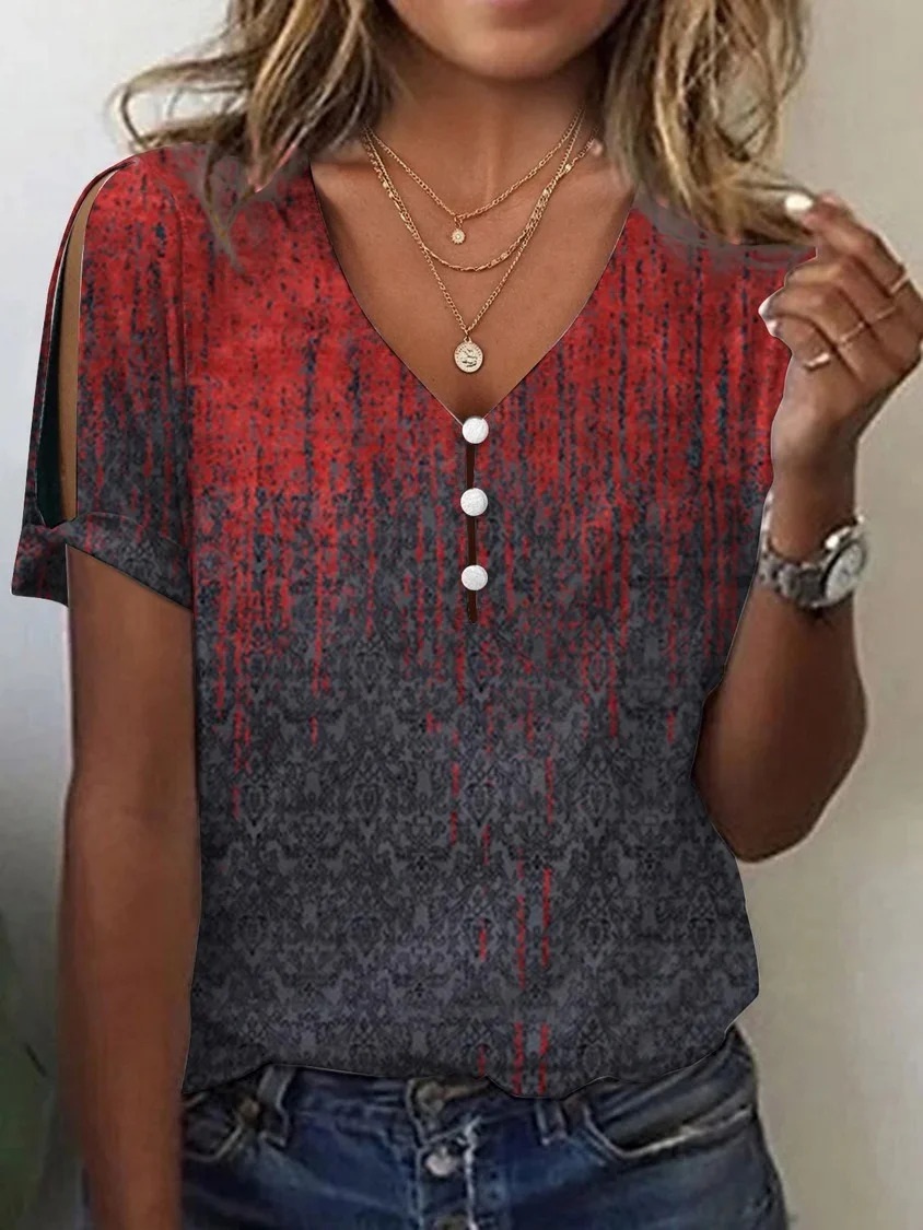 Women Casual Split Sleeve Top