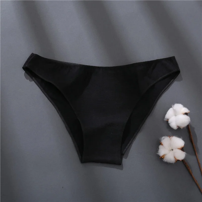 FINETOO Women Cotton Panties Comfortable Underwear Solid Color Briefs Plus Size Female Underpant Panty Lingerie M-XXL