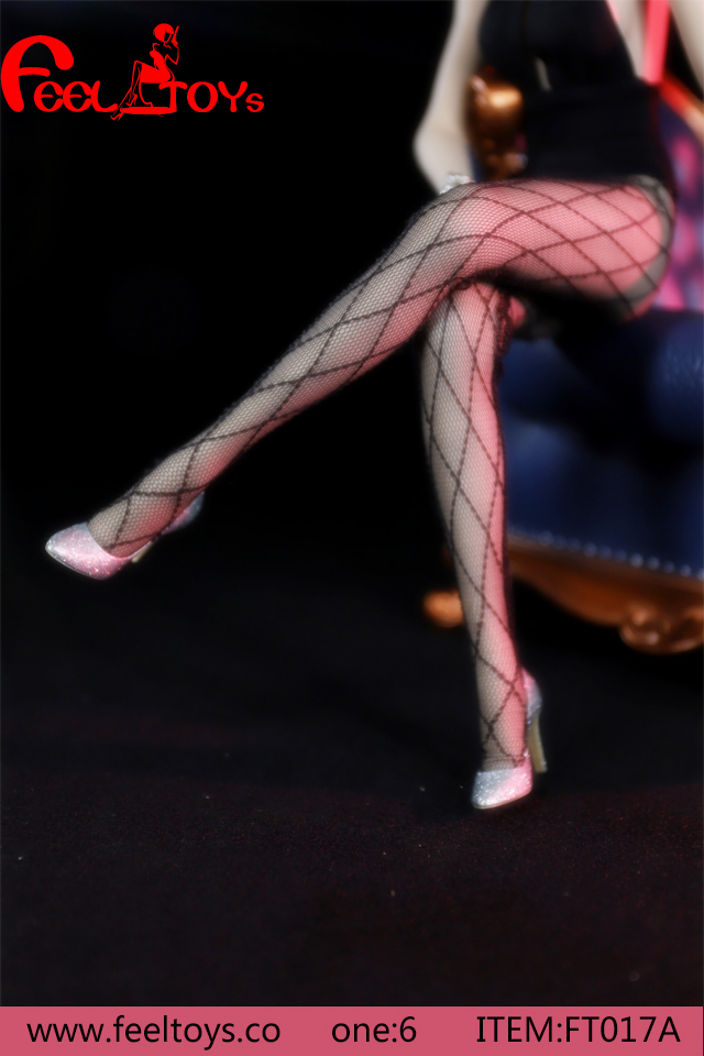 Feeltoys FT017 1/6 Women's interest long tube mesh pattern black silk stockings net stockings-aliexpress