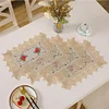 Country Style Flower-Cross Stitch Table Cover 30*45cm (Beige)