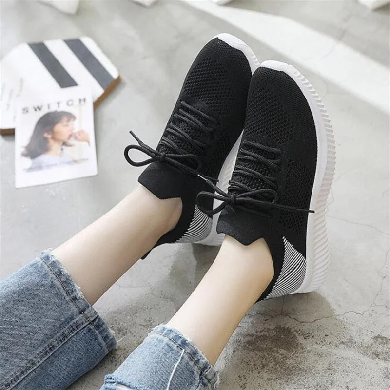Vstacam  Summer Women Shoes Mesh Light Breathable Women Sneakers Flats Casual Female Trainers Walking Shoes Zapatillas Mujer