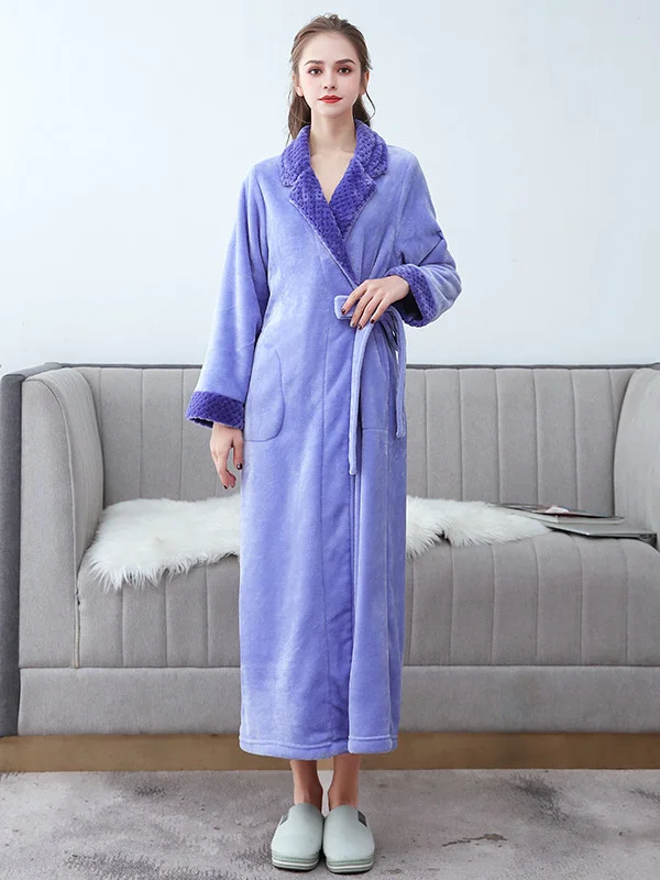 Comfortable Solid Warm Pajama Robe