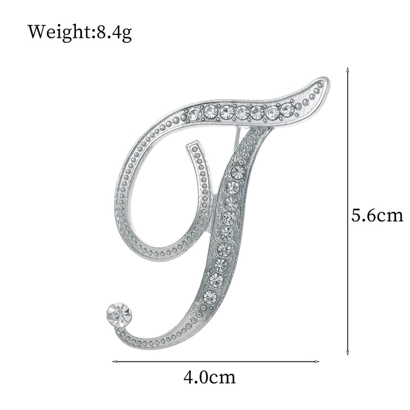 Minimalist Pin Letter Zinc Alloy Plating Inlay Rhinestones Unisex Brooches