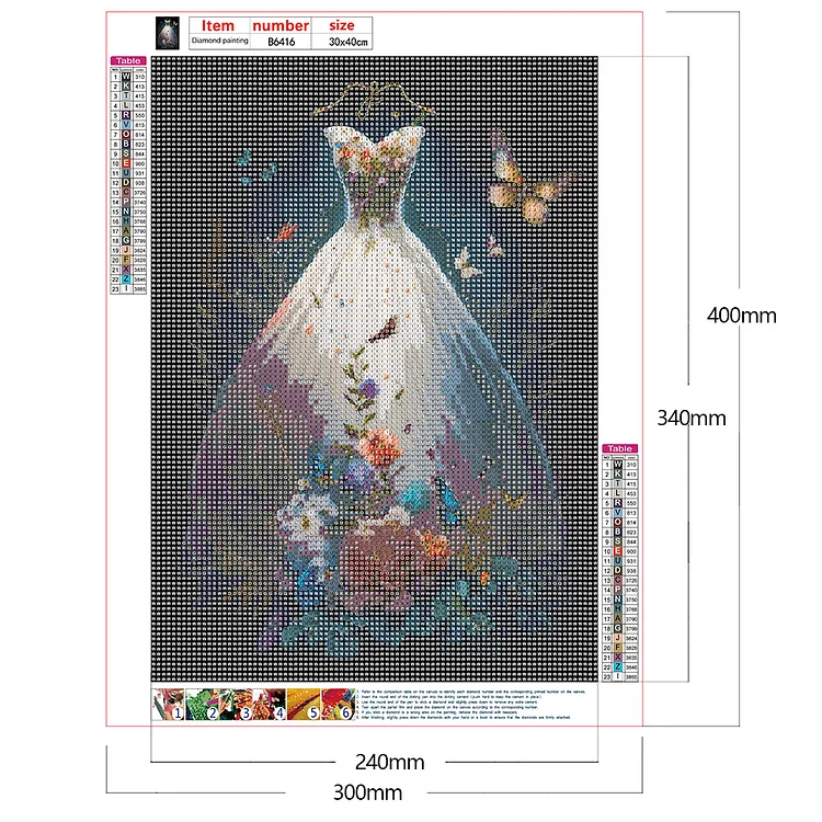 Fantasy Wedding Dress Diamond Painting Kit Full Drill Mosaic Beads Art