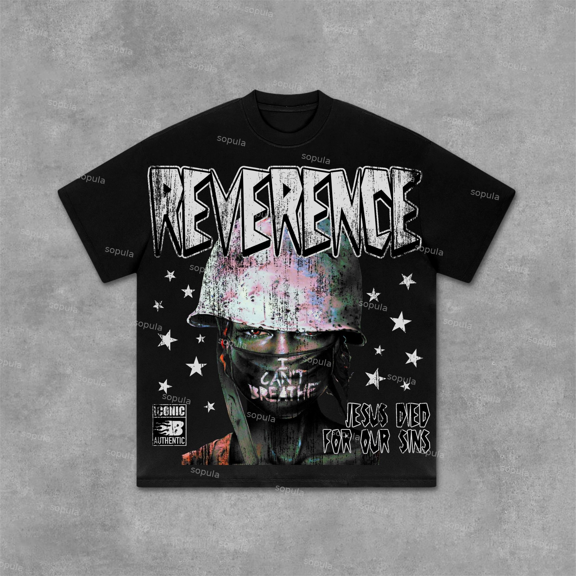 Sopula Fear Of God Savior Retro And Old Graphics Cotton T-Shirt - SOPULA