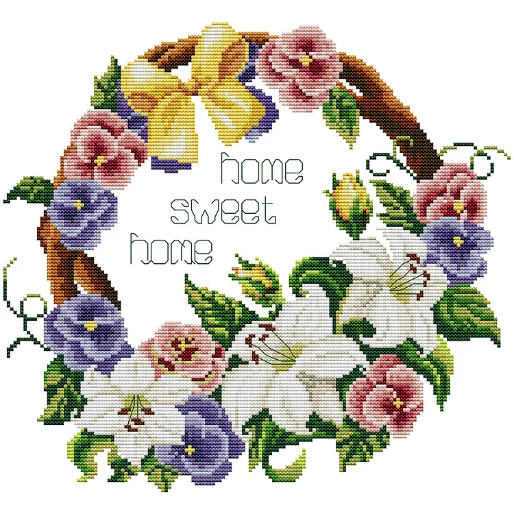 Sweet Home - 14CT Joy Sunday Stamped Cross Stitch（35*33cm)