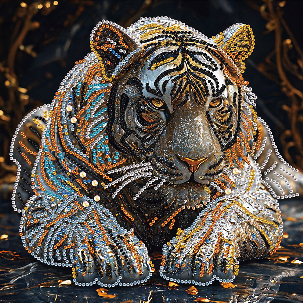 Tiger 30*30cm(canvas) special shaped drill diamond painting
