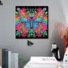 Neon-Regenbogen-Mandala-Schmetterling speziell geformte 5D-DIY-Teilbohrer-Diamanten-Punkte, Edelstein-Kunst-Kits mit Rahmen, Diamanten-Gem&auml;lde, Edelst