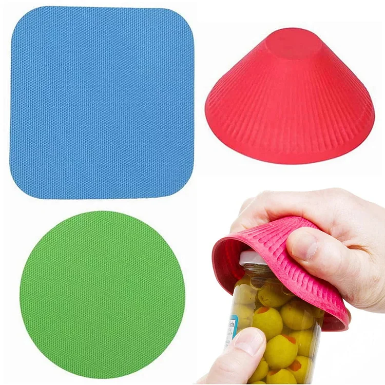 Jar Opener 3Pcs Manual Rubber Anti-Skid Round Gripper Pad Bottle Cap Kitchen Jar Opener