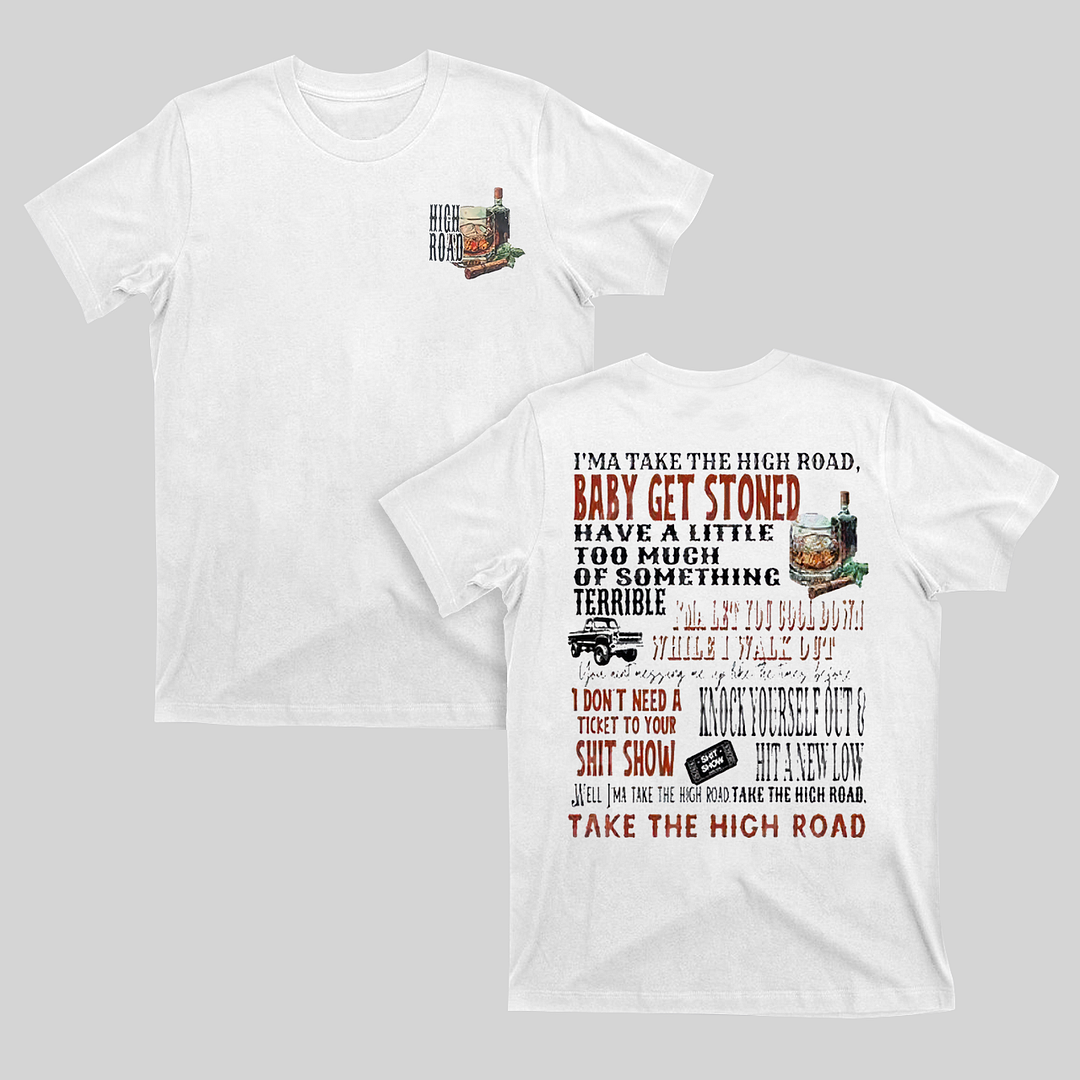 Take The High Road Printed Women's Oversized T-shirt