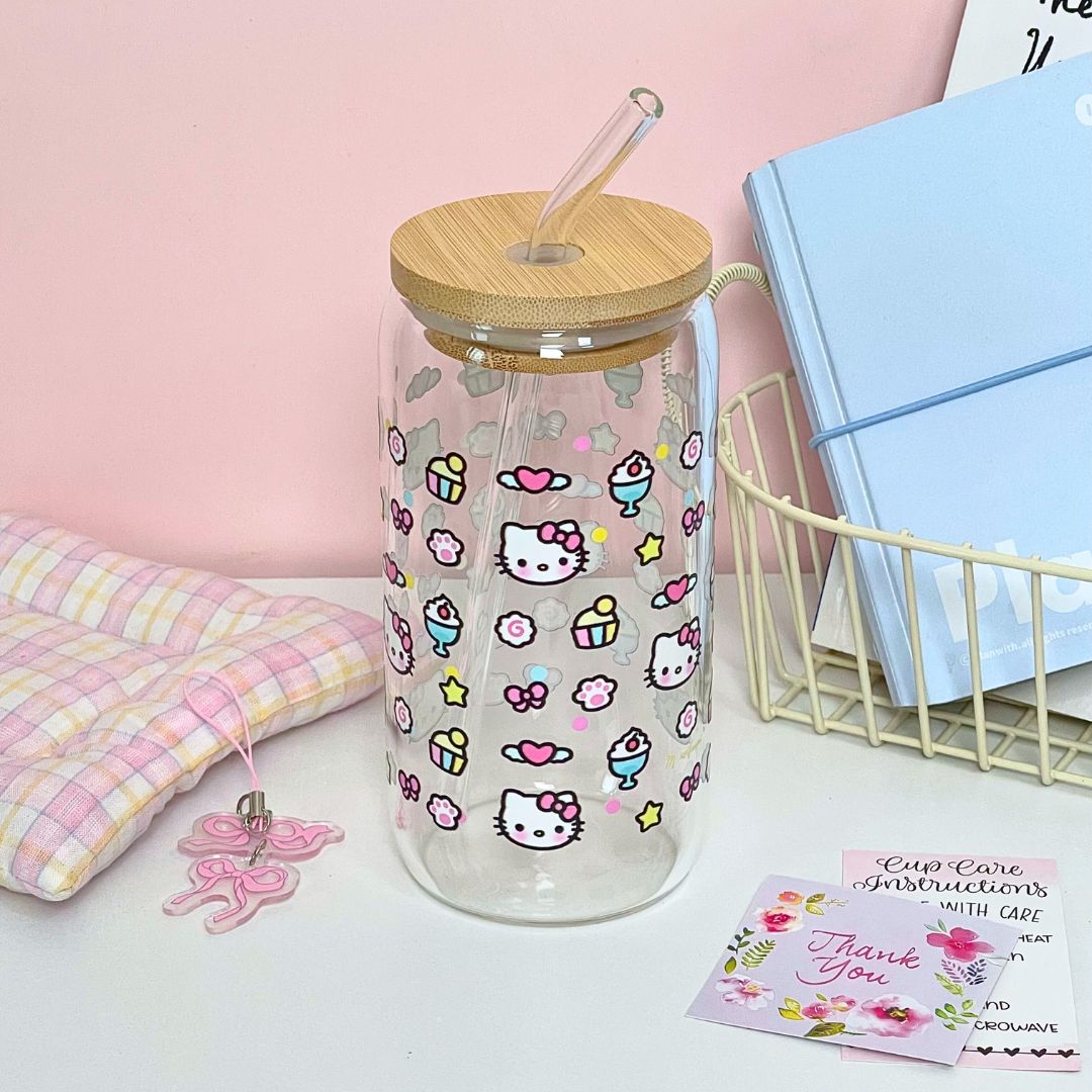 Maneifurui™  【Sweet Kitty】Glass Can