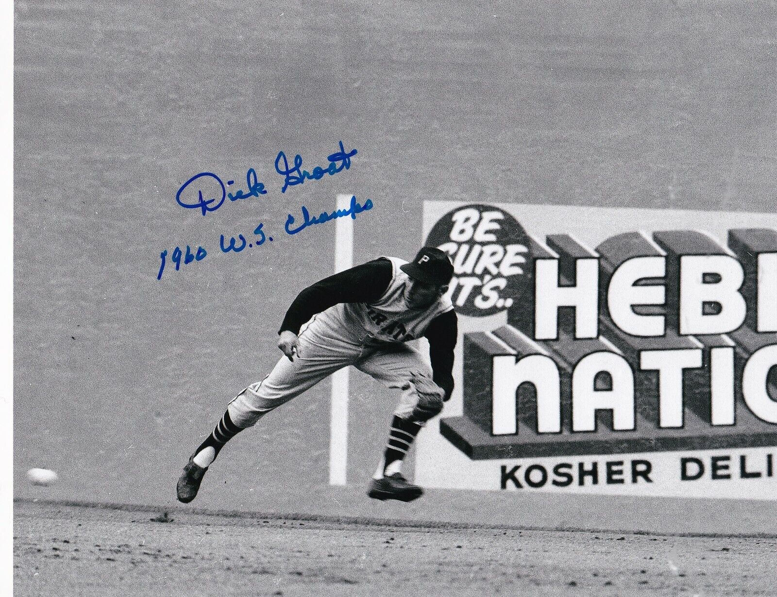 DICK GROAT PITTSBURGH PIRATES 1960 WS CHAMPS ACTION SIGNED 8x10