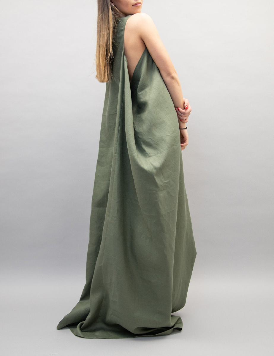 Rotimia Casual Green Kaftan Dress
