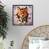 Cartoon Nick Wilde Tear-Out Full DIY 5D Round Drill Diamond Paintings Picture Arts Craft for Adults/Beginners Gift Idea Home Wall Decor Diamond Crystal Rhinestones Painting Kits 11.7x11.7In