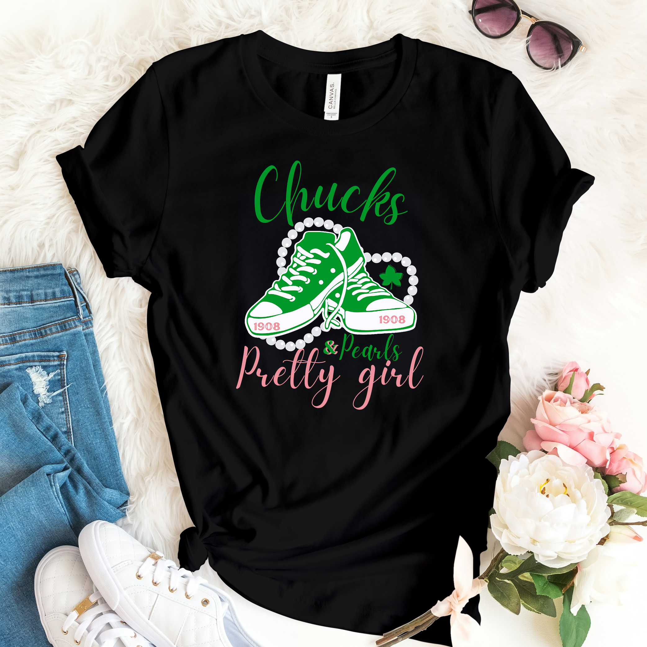 Chucks and pearls T-shirt