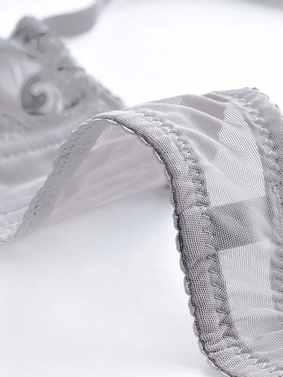 French ultra-thin sexy embroidered women's bra set