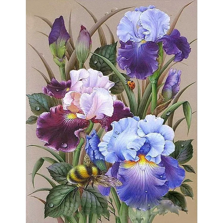 Bees And Flowers 50*60CM (Canvas) Full Round Drill Diamond Painting gbfke