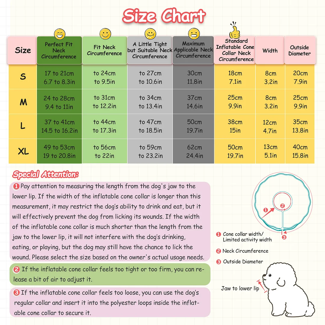 Dog Cone Collar After Surgery,Waterproof Fabric Comfy Pillow,Dog Cone Alternative,Inflatable Dog Collars E Collar Elizabethan Collar for Dogs(XL)