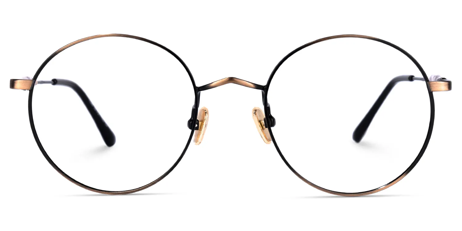 Yadyra Gold-Schwarz Rund Brille Gold-Schwarz