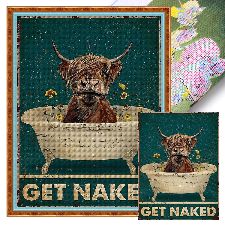 Yak Bathing 11CT (40*55CM) Stamped Cross Stitch gbfke