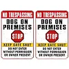 2PCS No Trespassing Dog On Permises Stop Keep Gate Shut Do Not Enter Without Permission Or Owner Persent - Metal Tin Signs Set(12*16Inch) - Animal