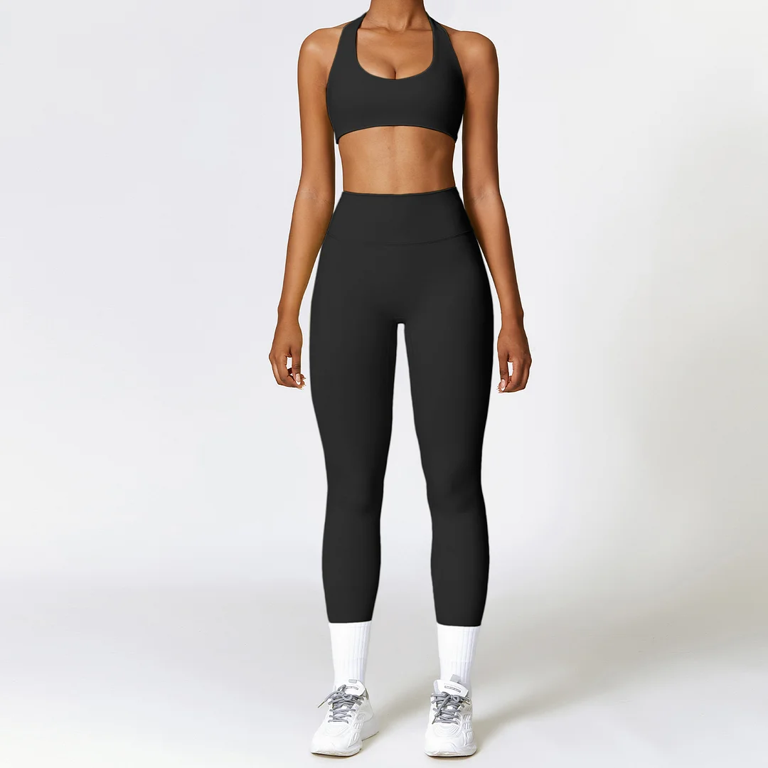 PASUXI New Fashion Seamless Fitness Sweatsuit Activewear Wear Women Sport Yoga Leggings Pants Sets Workout Sets For Women Yoga Sets