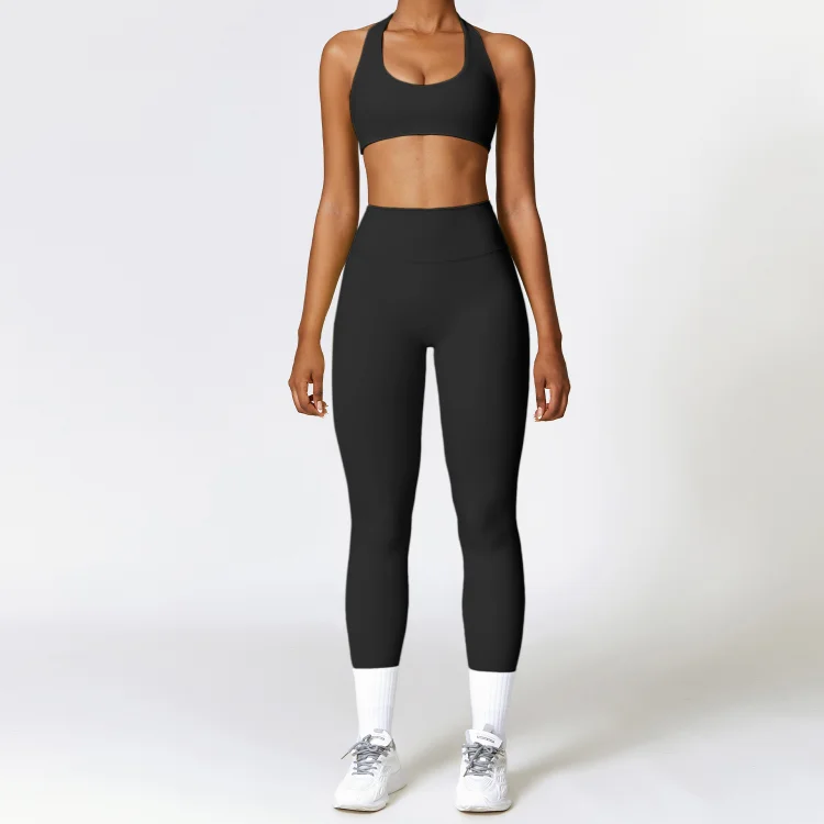 PASUXI New Fashion Seamless Fitness Sweatsuit Activewear Wear Women Sport Yoga Leggings Pants Sets Workout Sets For Women Yoga Sets huanwei