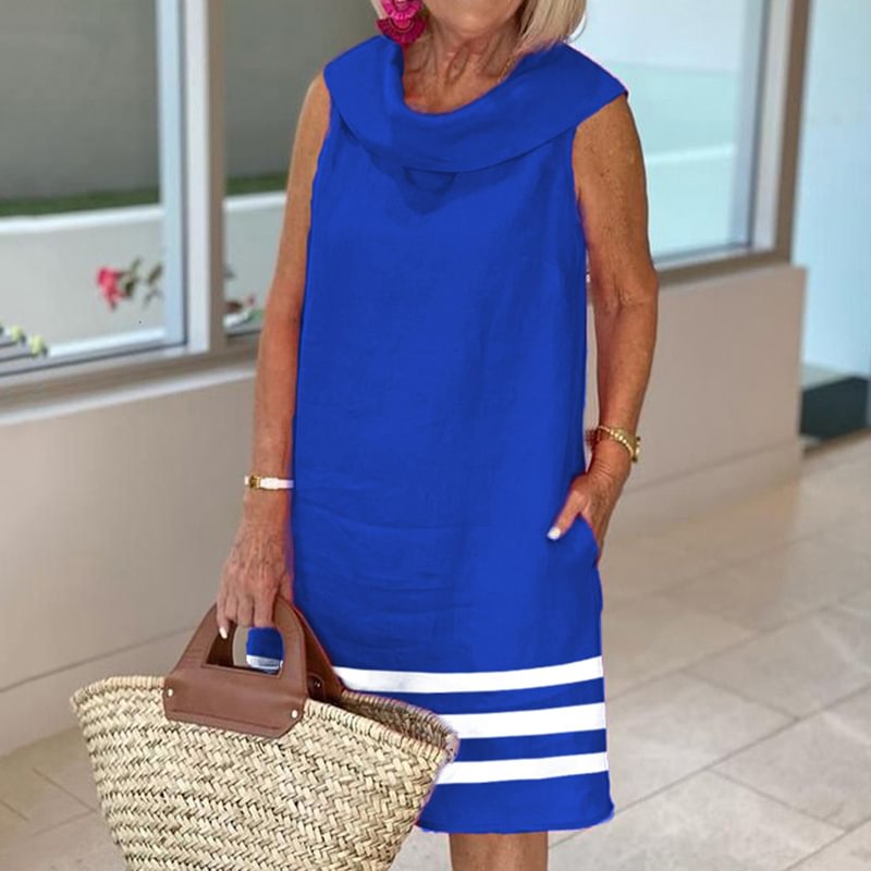 ⚡NEW SEASON⚡Women's Casual Loose Contrast Color Striped Dress