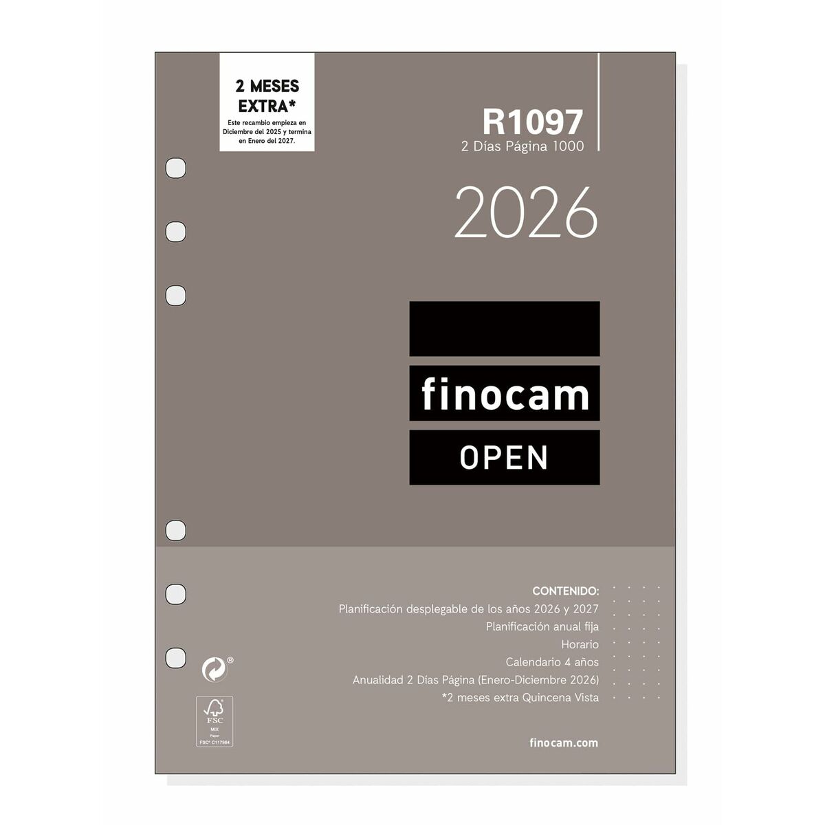Diary Refill Finocam OPEN R1097 2026 15,5 x 21,5 cm