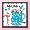 Month Cross Stitch 11CT Stamped DIY Print Embroidery Kit Home Decor (1)