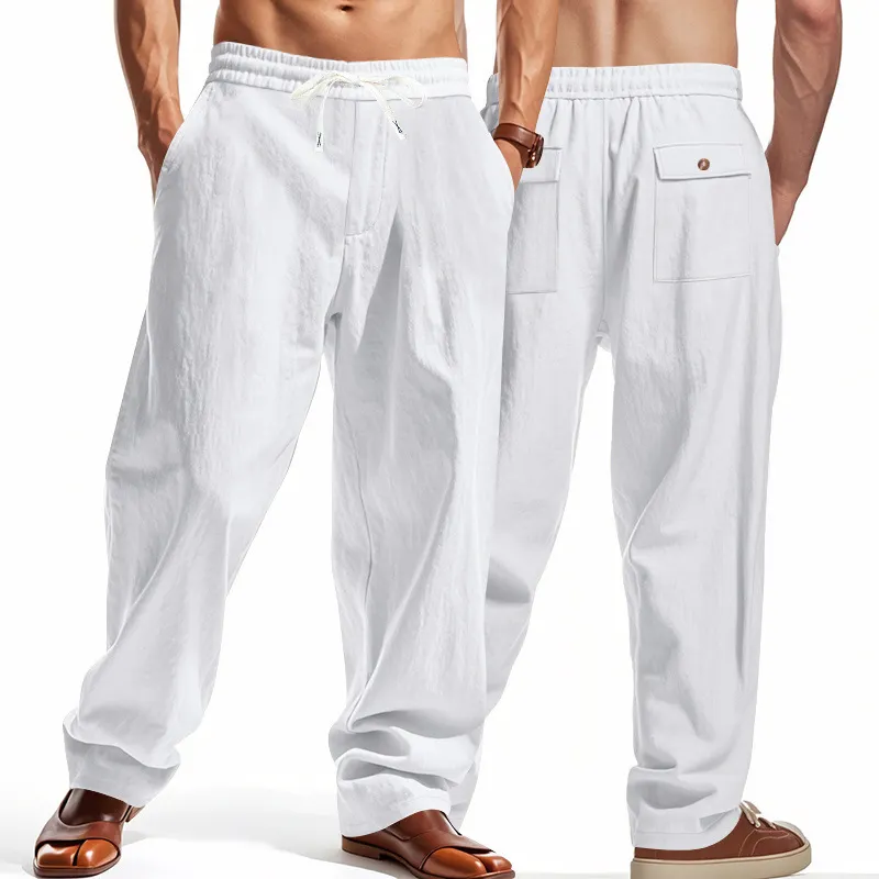 Men’s Summer Casual Linen Loose Straight-Leg Pants – Fashionable, Versatile, Breathable, Quick-Dry