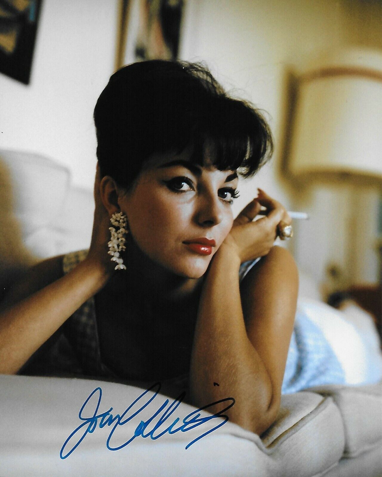 Joan Collins Original Autographed 8X10 Photo Poster painting #49 signed @Hollywood Show -Dynasty