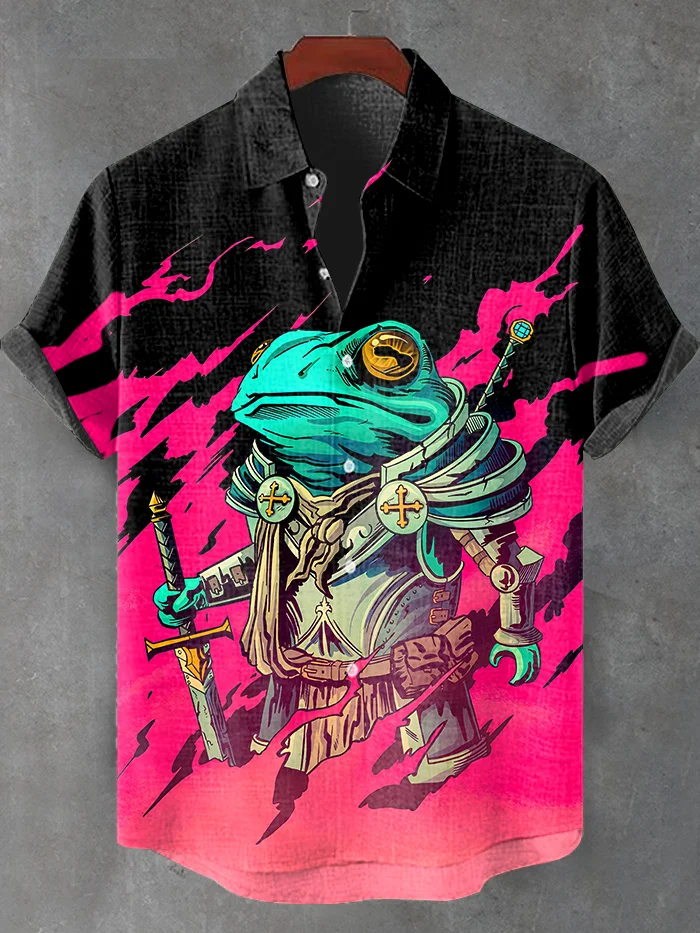 Men's Frog Warrior Japanese Art Print Shirt