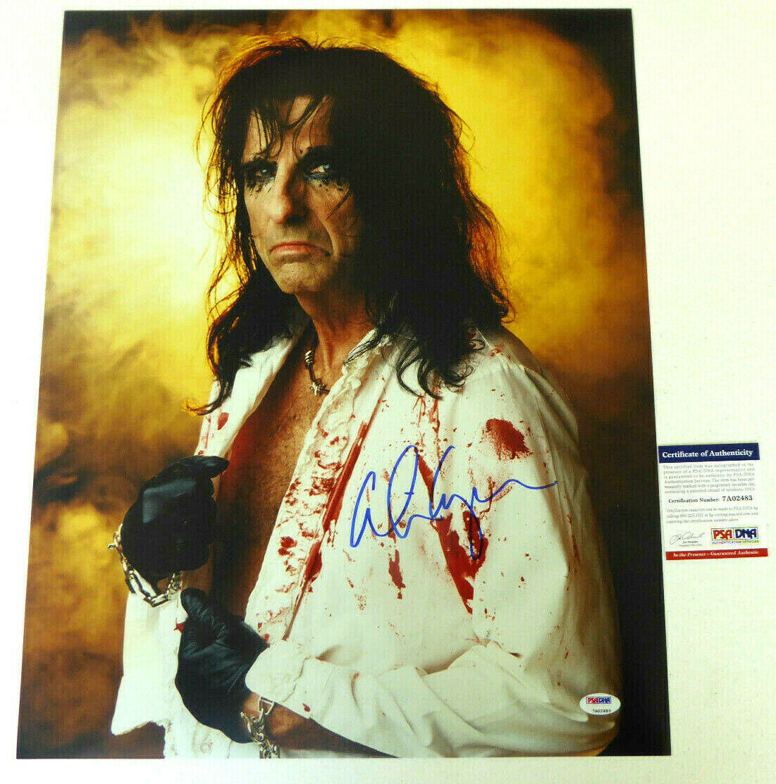 Alice Cooper Authentic Signed 16x20 Photo Poster painting Autograph, Rock Roll HOF, PSA/DNA COA