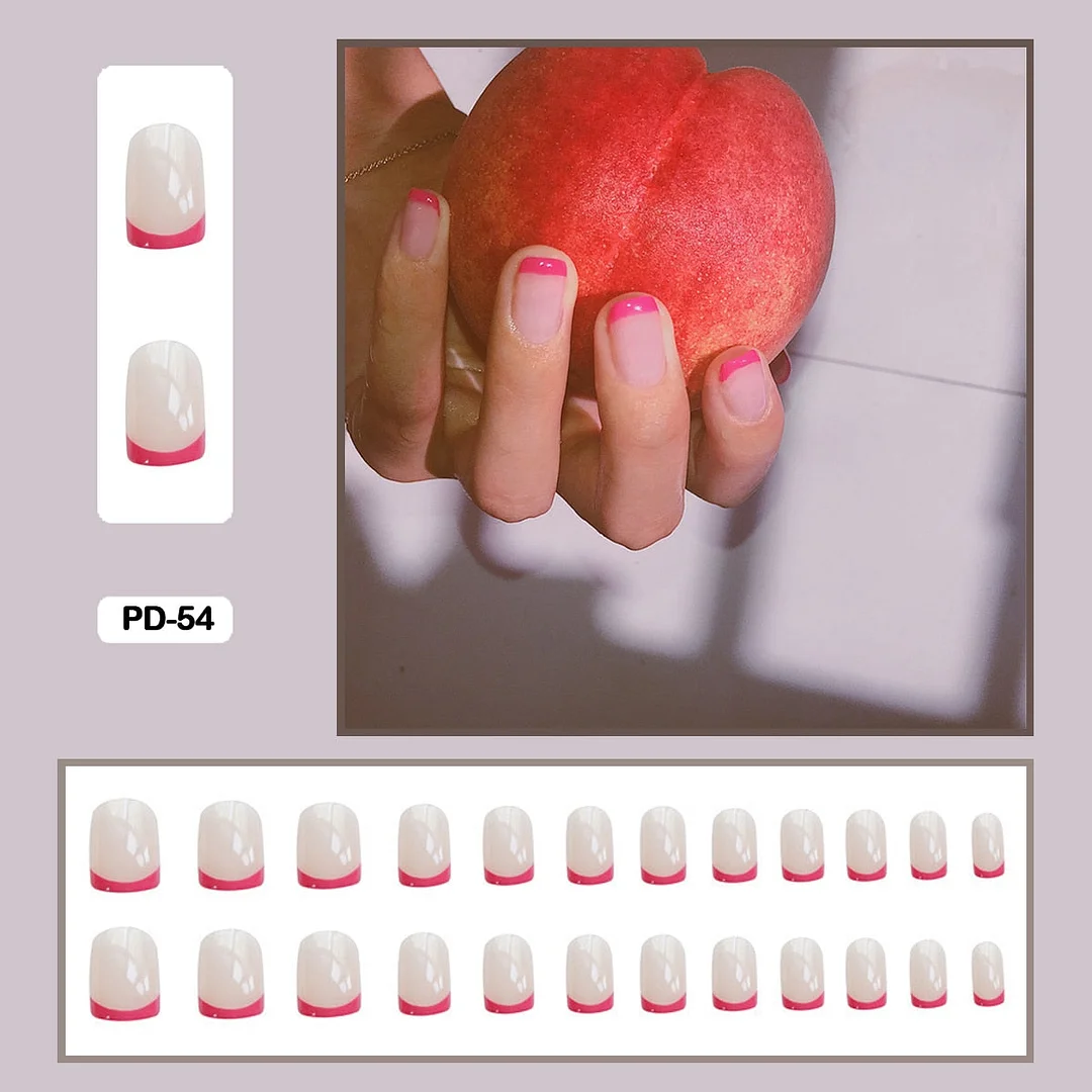 French Mordern stylish Elegant Gold Sliver Edge Line Wearable False Nails-Nail Inspo