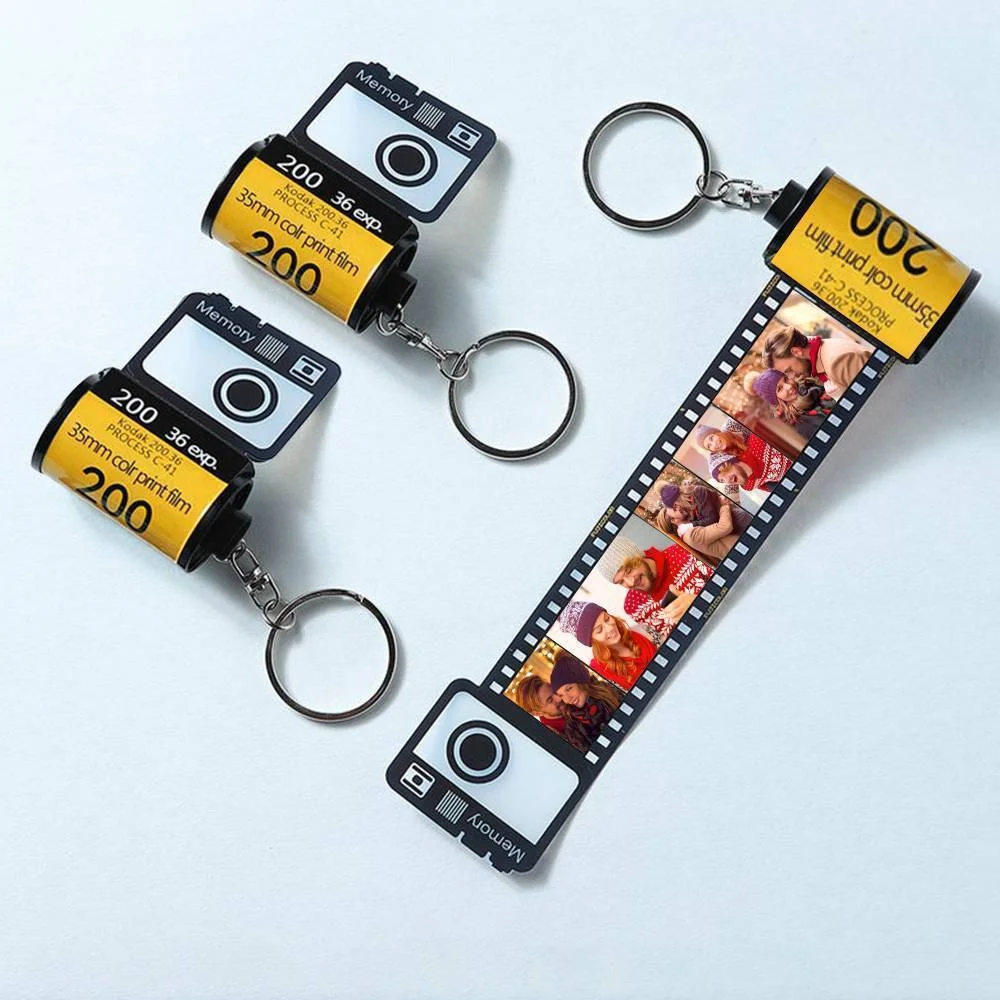 Custom Colorful Camera Roll Keychain Romantic Personalized Gifts