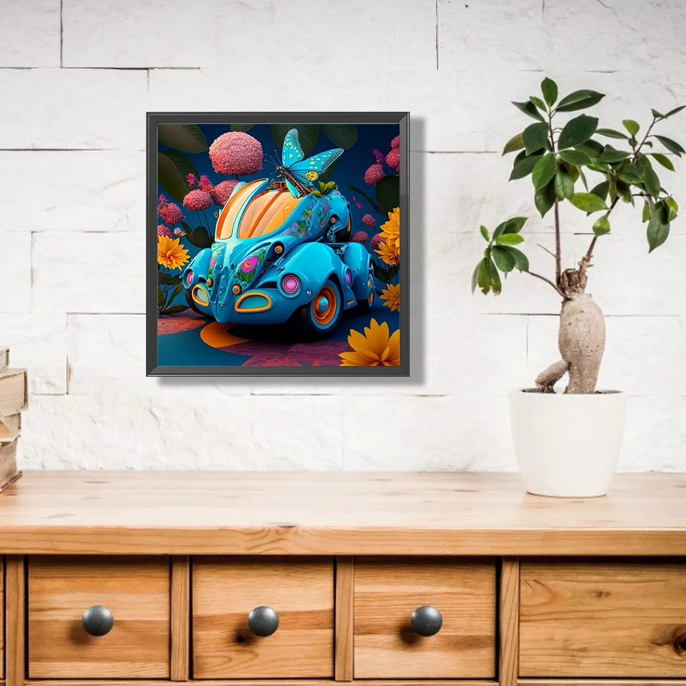 Full Round Diamond Painting 30*30cm - Cute Car