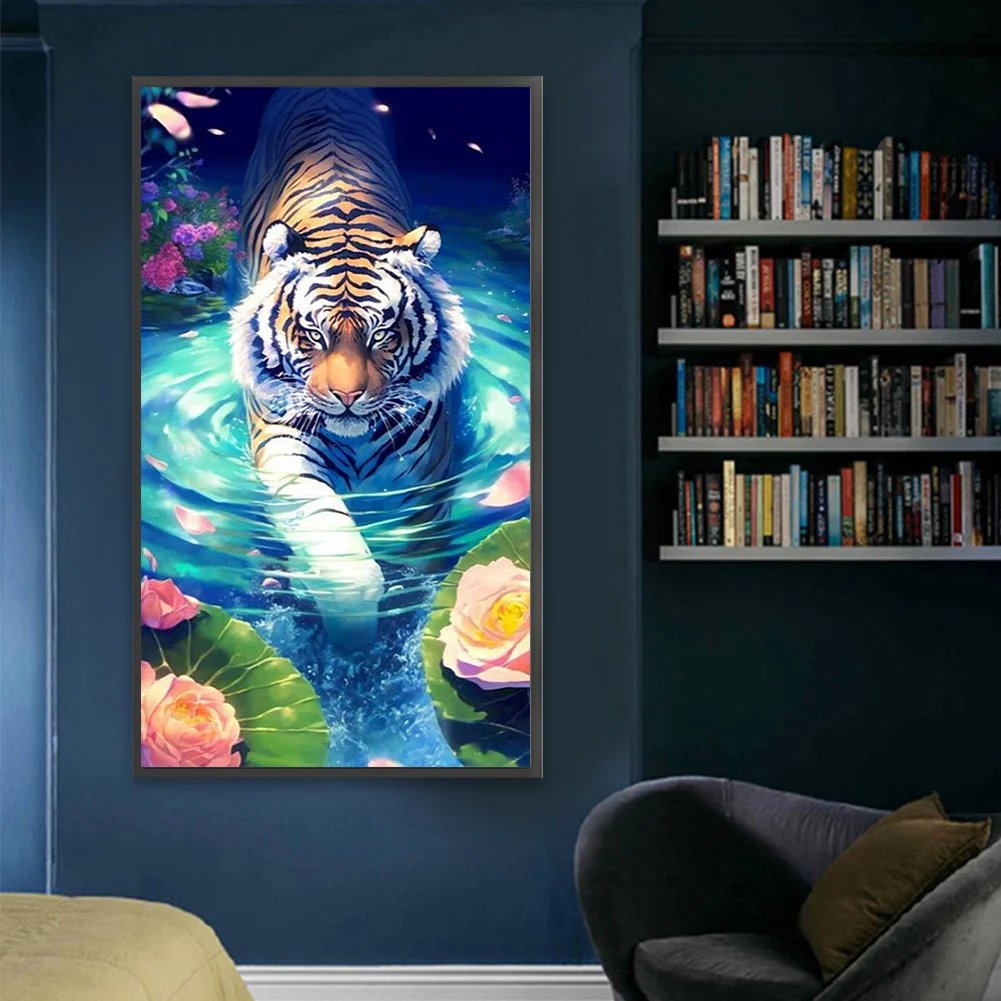 Partial AB Diamond Painting - Full Round Drill - Tiger(Canvas|45*75cm)