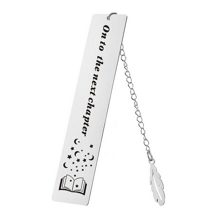 💝Souvenir Gift Idea -  On To The Next Chapter - Stainless Steel Bookmarks With Chains