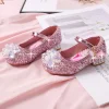 Children High-heeled Shoes Princess Shoes Crystal Shoes Runway Show Leather Shoes