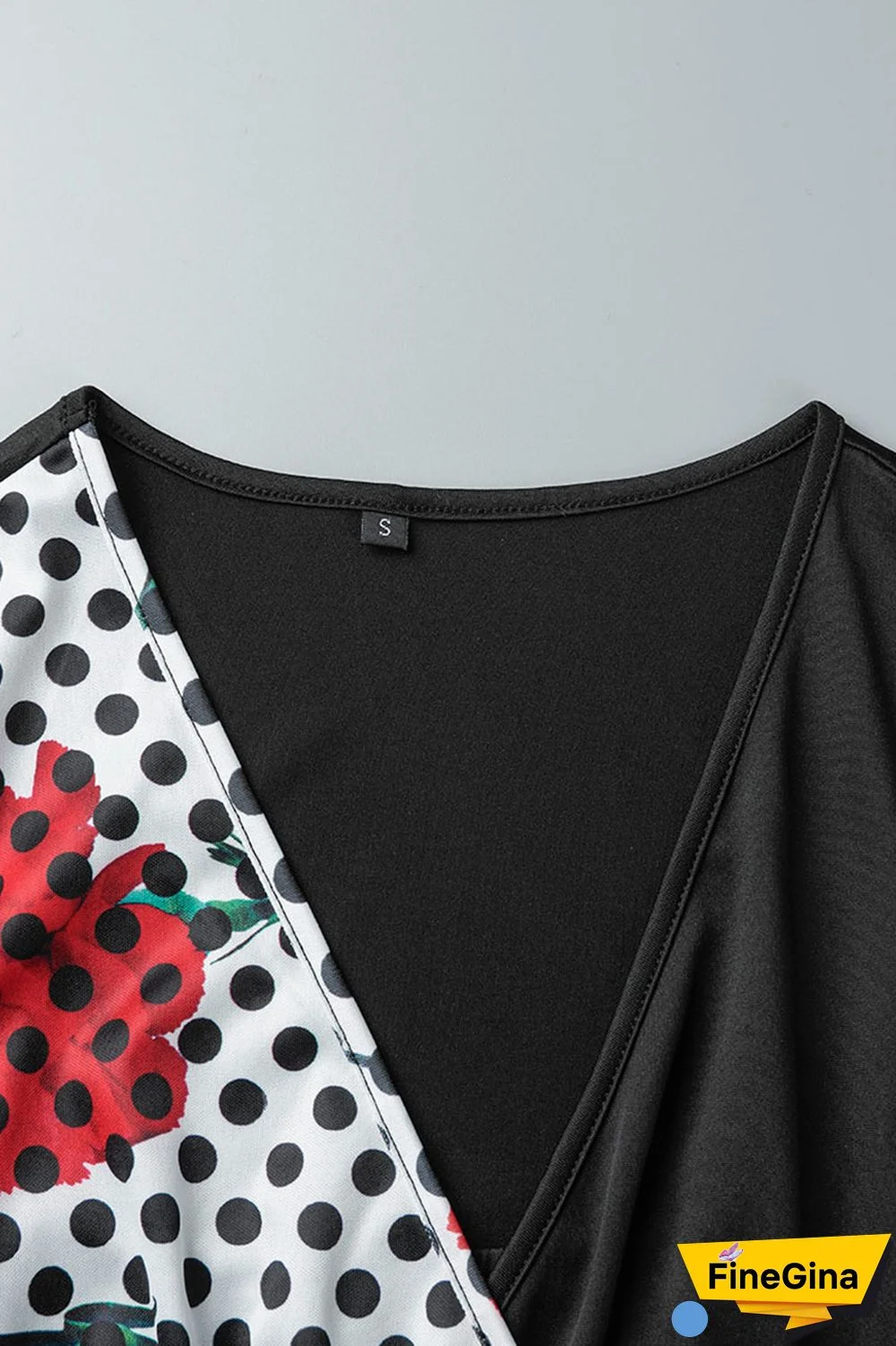 Black White Casual College Print Patchwork V Neck A Line Dresses