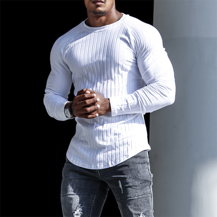Men's Casual Tight Long Sleeve T-Shirt、、URBENIE